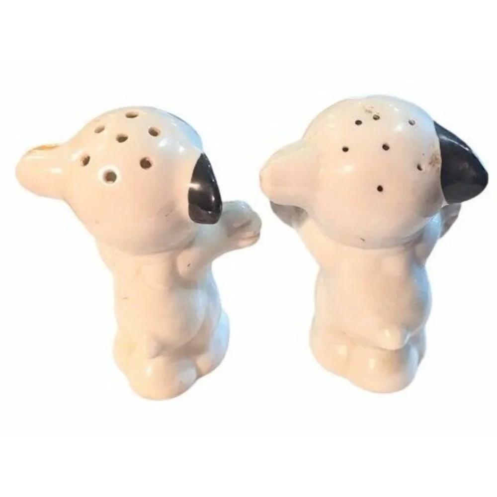 Vintage Pair Of Japanese Bonzo Salt And Pepper Shakers Dog Anthropomorphic